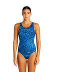 Traje de Baño Mujer Natación - Four Azul Marino Celeste