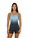 Traje de Baño Mujer Natación Boxer - Four Negro Celeste