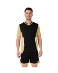 Camiseta de Futbol y Short - Set Genova Negro/Dorado
