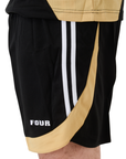 Camiseta de Futbol y Short - Set Genova Negro/Dorado