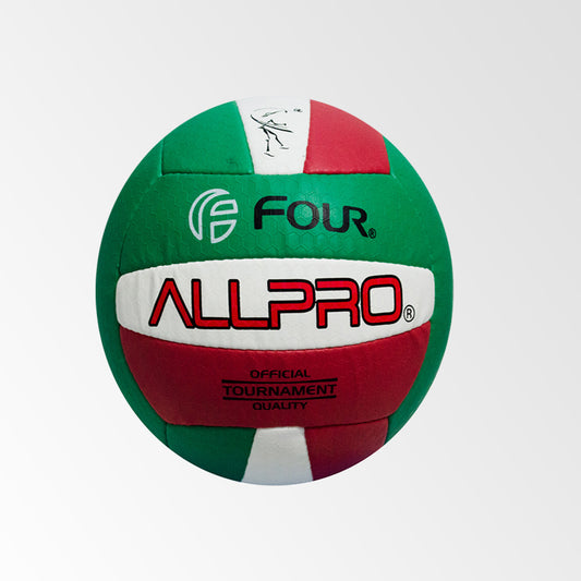 Balón Voleibol Four Microfibra All Pro Blanco-Rojo-Verde