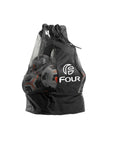 Bolso Porta Balones de Tela y Malla Negro hasta 15 Balones Four