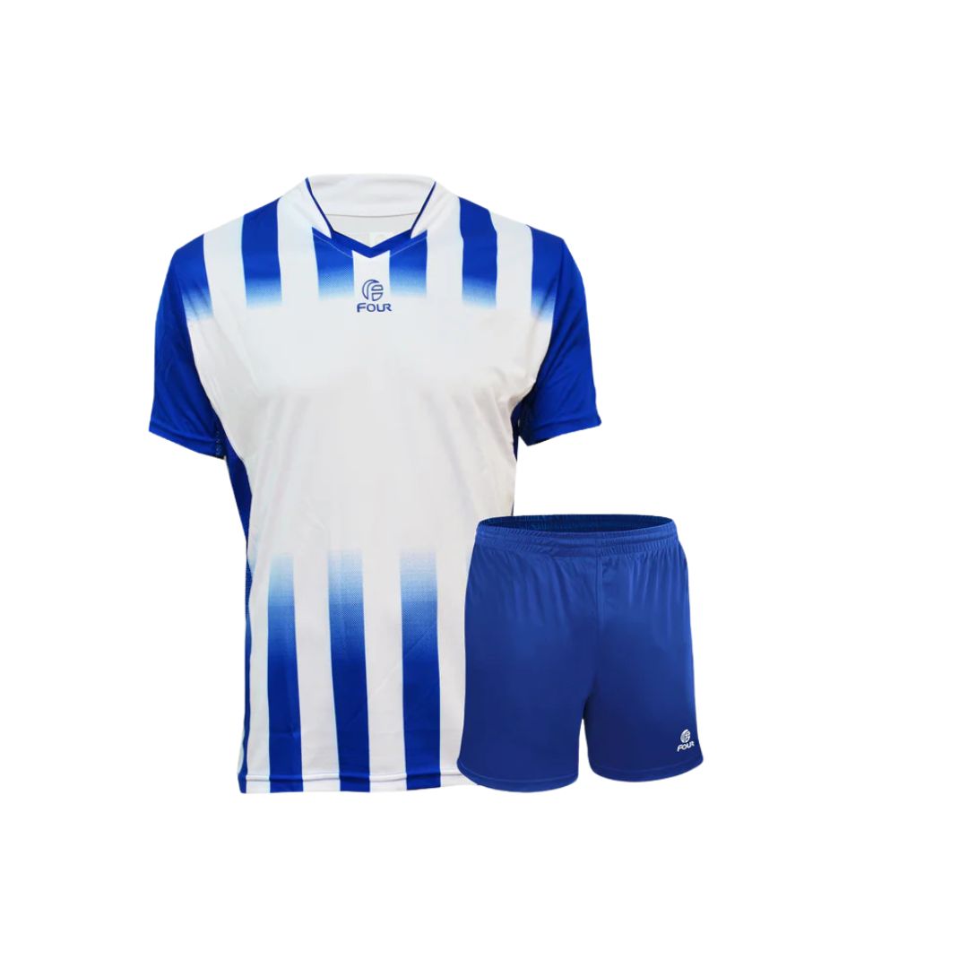 Camiseta de Futbol y Short - Blanco Azul - Four Bilbao - Talla M
