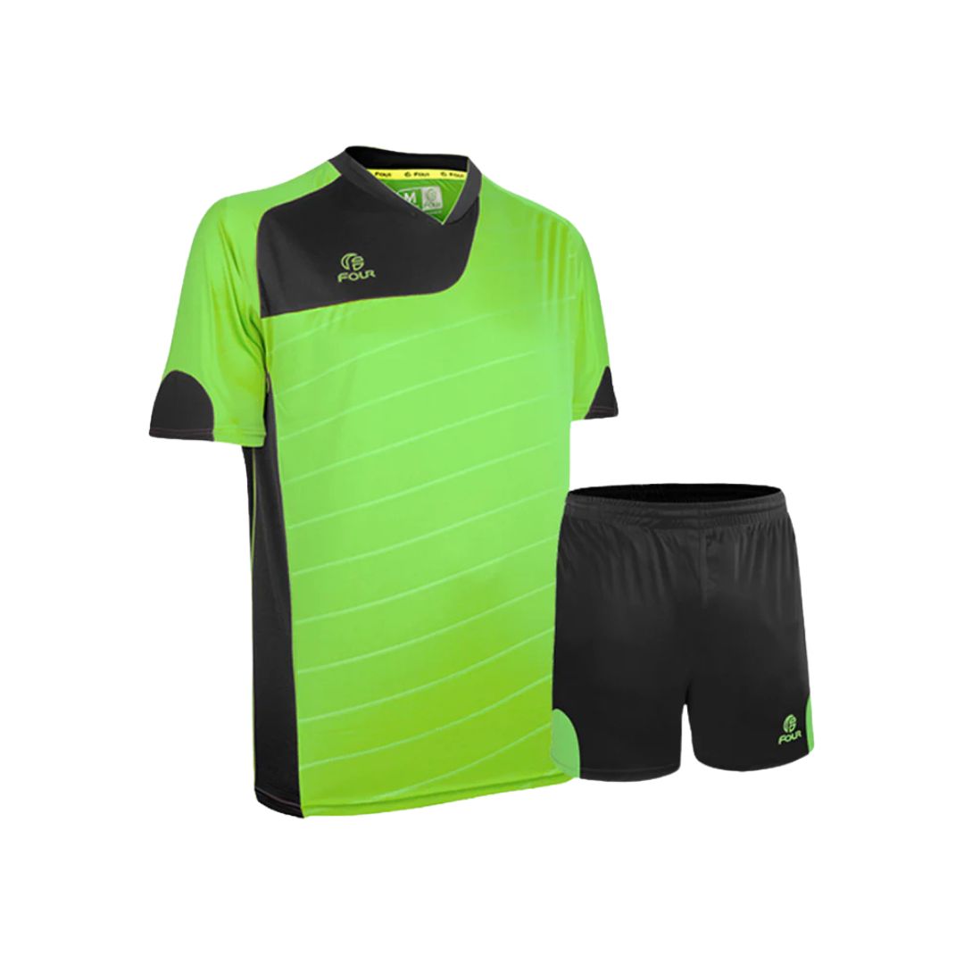 Camiseta de Futbol y Short - Verde Lima Negro - Four Torino