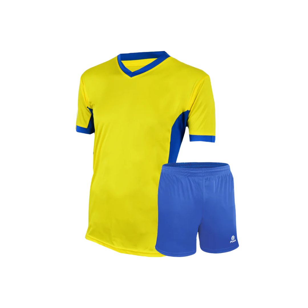Camiseta de Futbol y Short - Amarillo Azul - Four Cardiff - Talla M