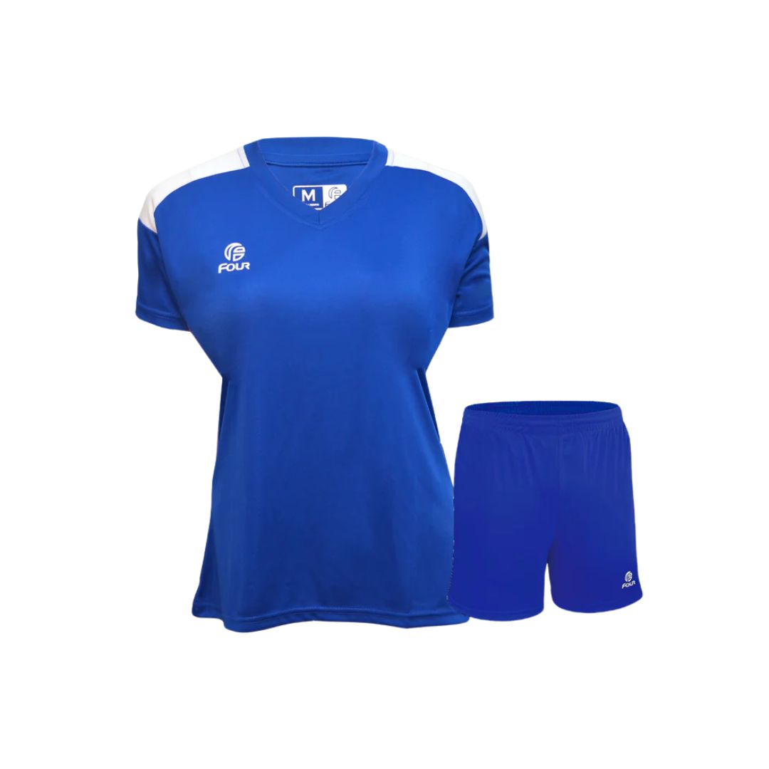 Camiseta de Futbol Mujer y Short Azul Rey Four Marsella