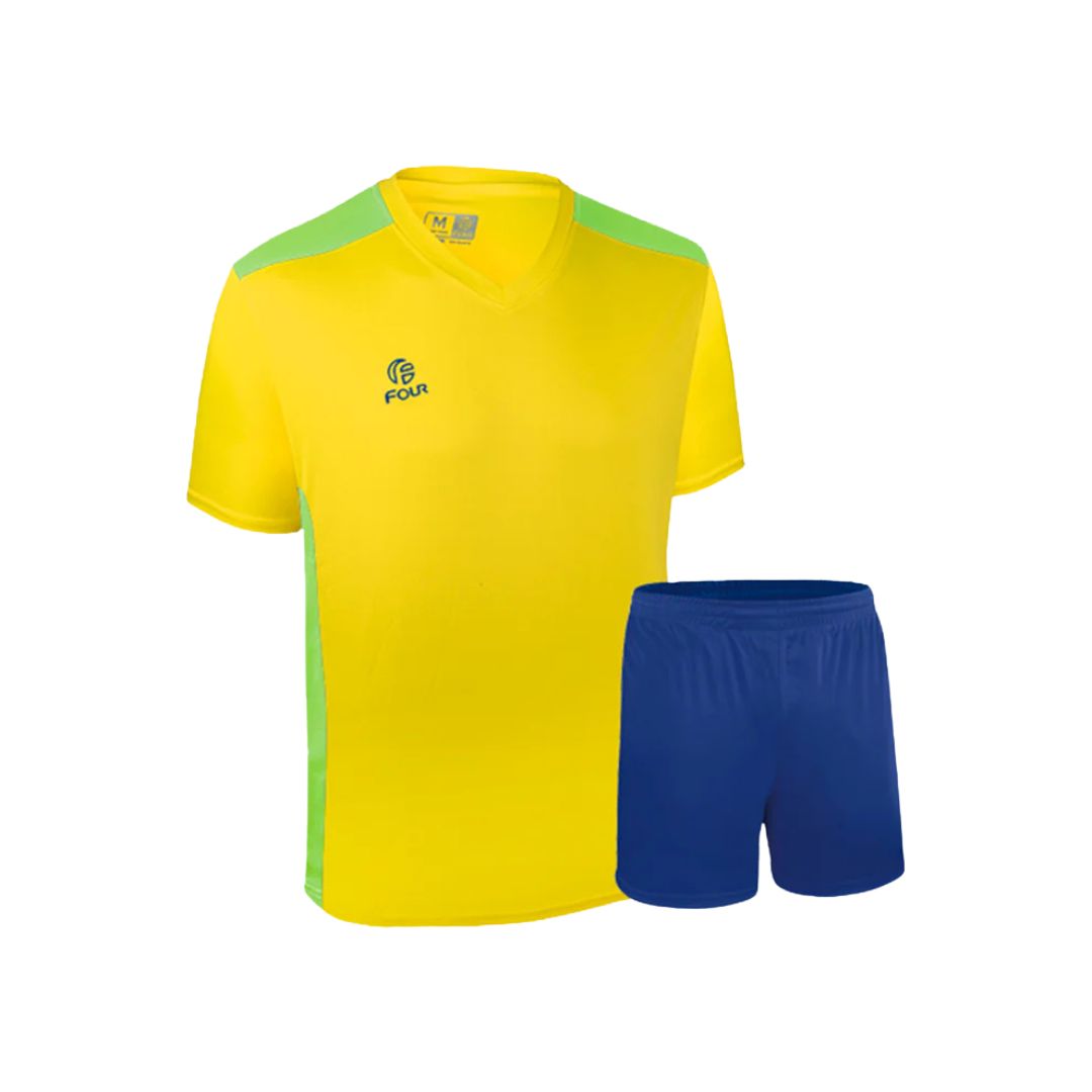Camiseta de Futbol y Short - Amarillo Verde Lima - Four Palermo