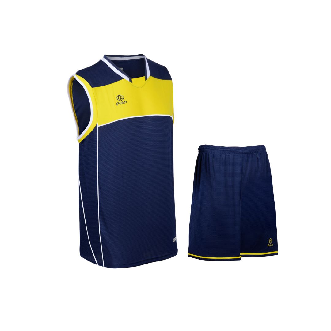 Uniforme de Basquetbol Azul Marino Amarillo Four Utah – Tienda Four