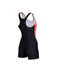 Traje de Baño Mujer Natación - Naranja Negro - Four