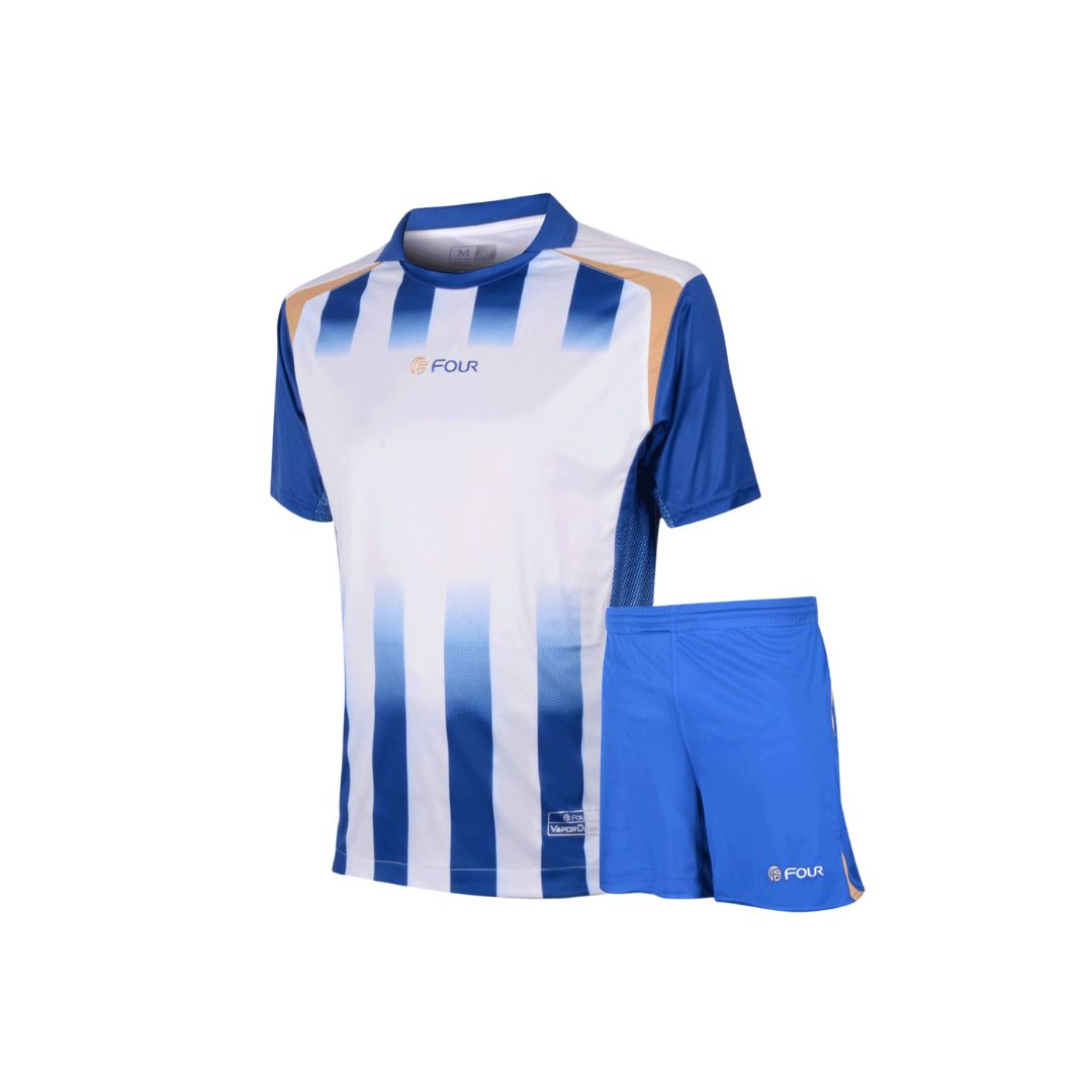 Camiseta de Futbol y Short - Blanco Azul Oro - Newcastle - Talla M