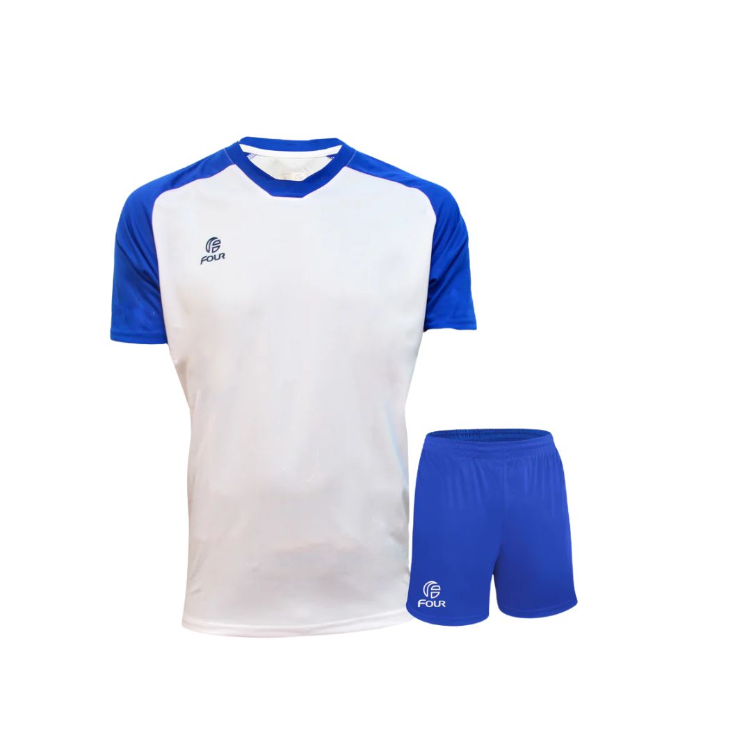 Camiseta de Futbol y Short Four United Blanco Azul