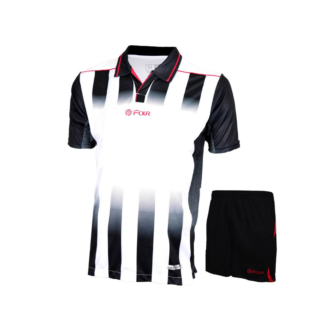 Camiseta de Futbol y Short - Blanco Negro - Pro Newcastle - Talla M