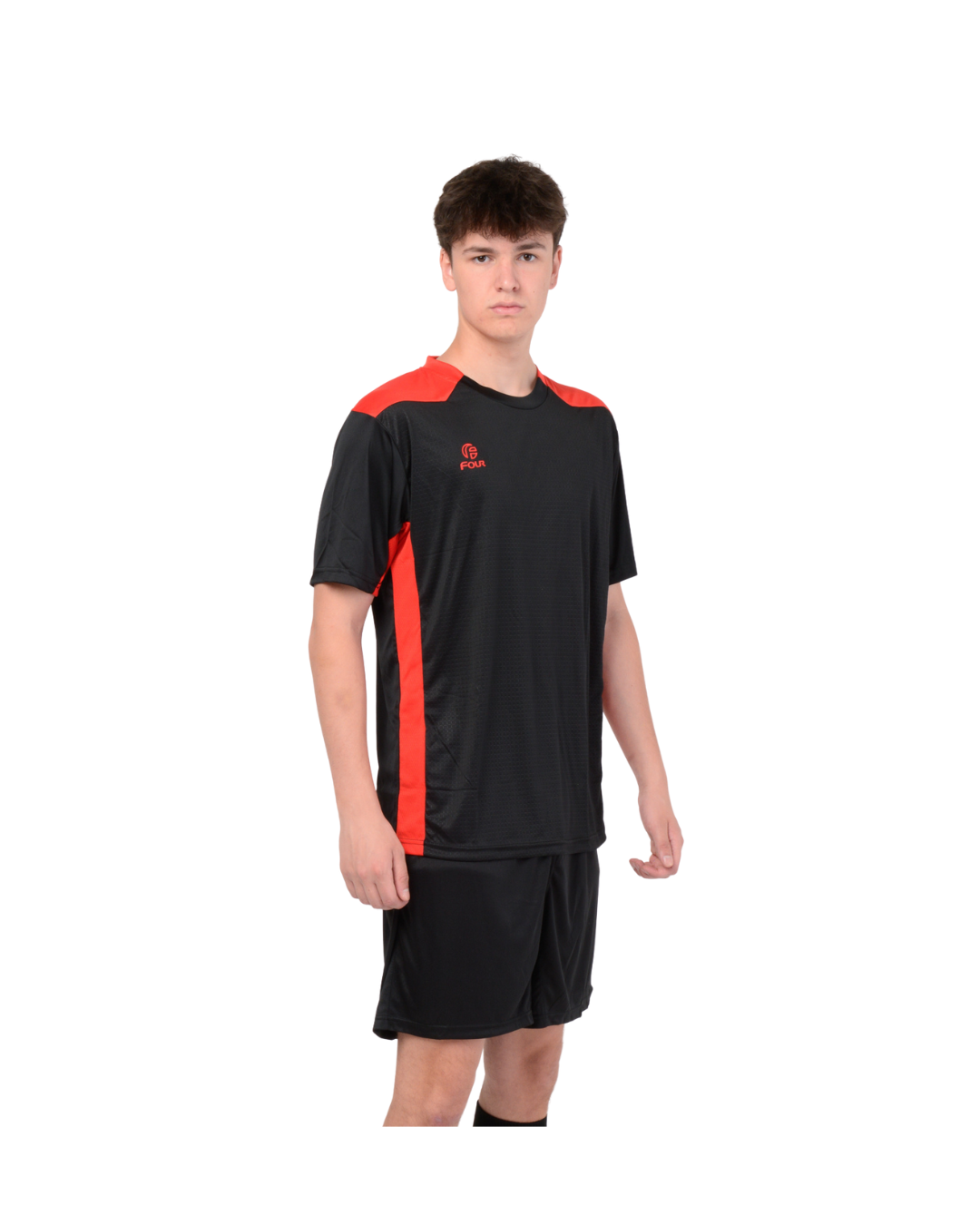 Camiseta de Futbol y Short - Negro Rojo - Four Betis
