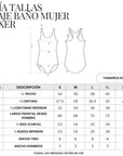 Traje de Baño Mujer Natación - Four Azul Negro