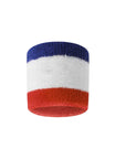 Muñequera de Tenis Tricolor - Blanco Azul Rojo