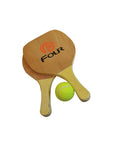 Set Paletas de Playa Madera + Pelota de Tenis
