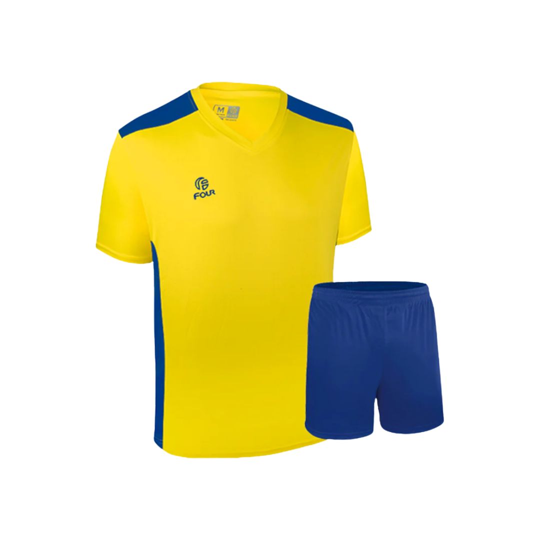 Camiseta de Futbol y Short - Amarillo Azul Rey - Four Palermo