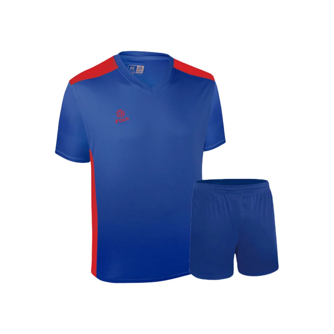 Camiseta de Futbol Niños y Short - Azul Rojo - Four Palermo