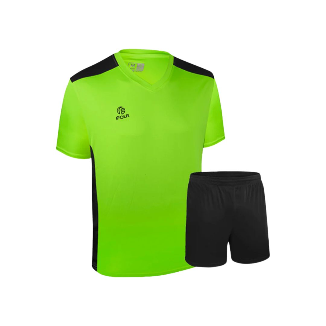 Camiseta de Futbol y Short - Verde Lima Negro - Four Palermo