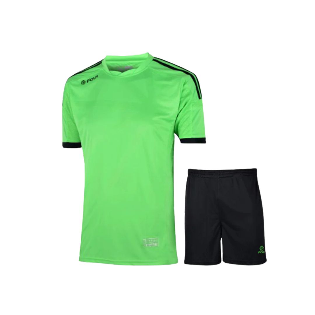 Camiseta de Futbol y Short Verde Neón Negro Four Norwich