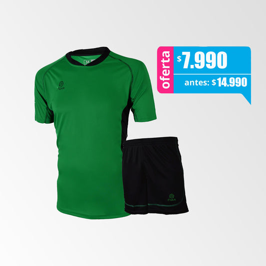 Camiseta de Futbol y Short Modelo Bundesliga Verde-Negro