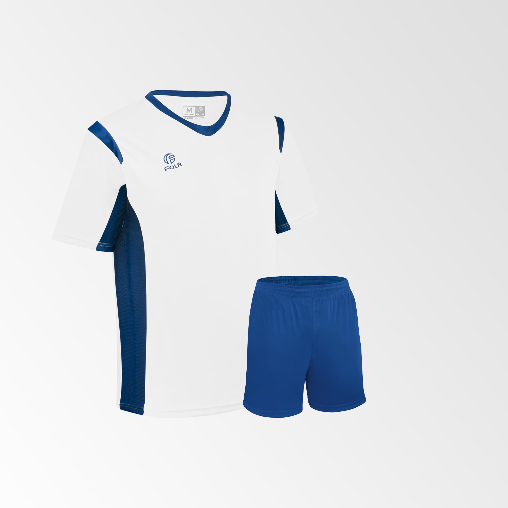 Camiseta de Futbol y Short - Blanco Azul - Four New Bundesliga - Talla M