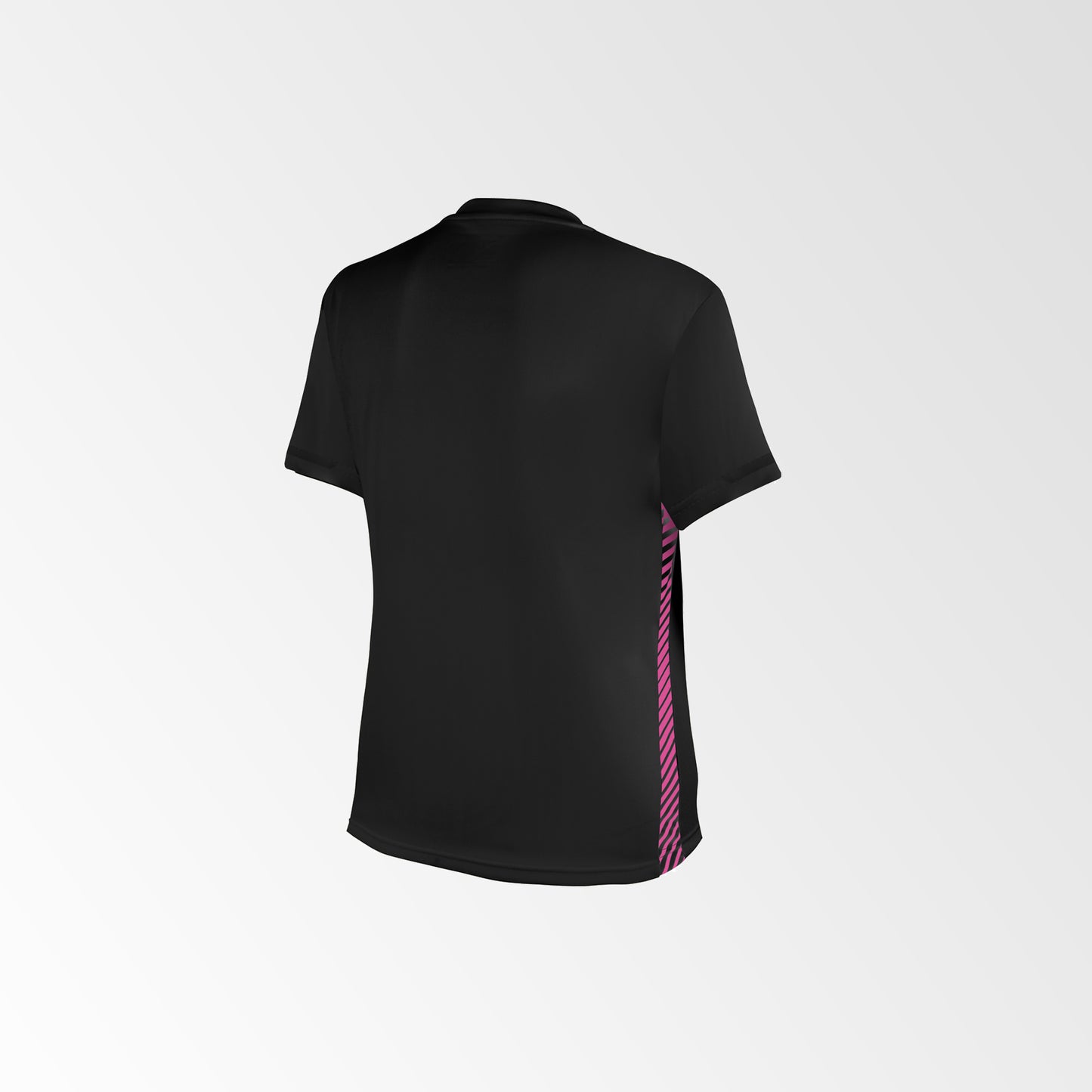Camiseta de Futbol Mujer y Short Modelo Olympique Negro Fucsia