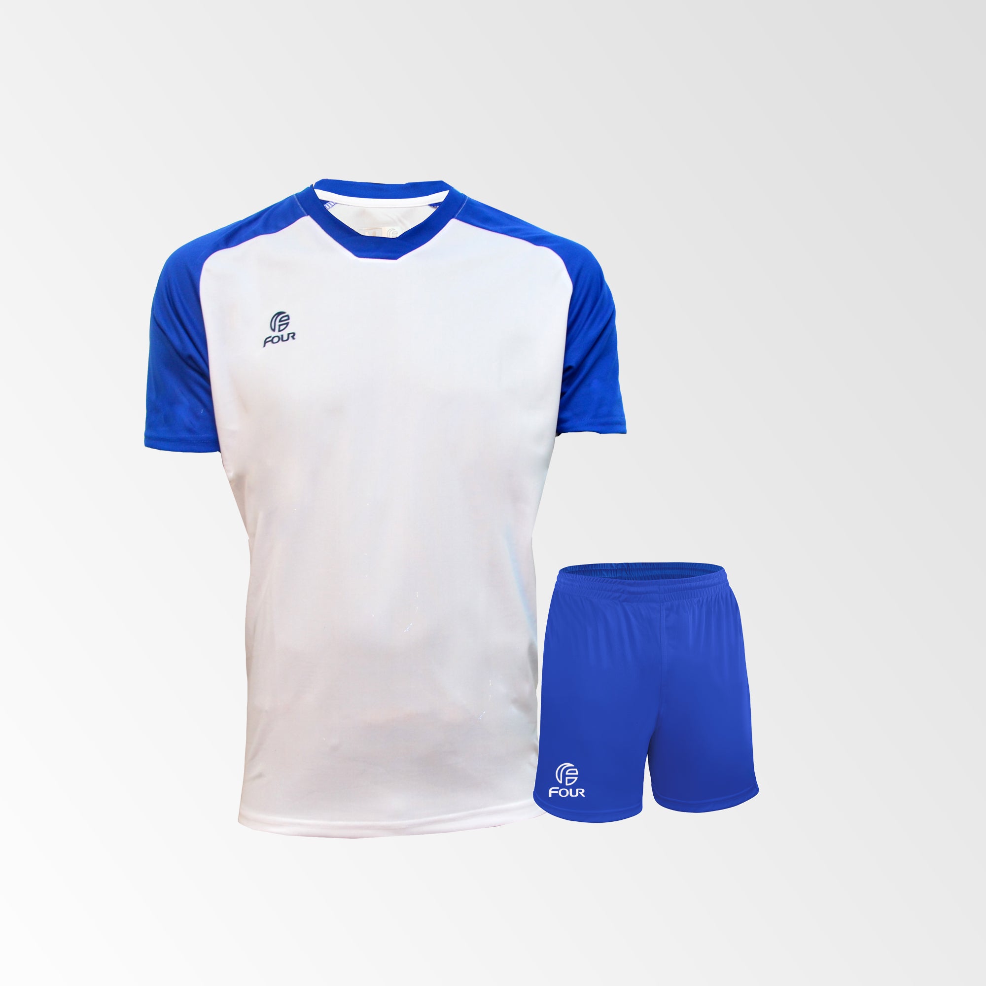 Camiseta de Futbol y Short Four United Blanco Azul