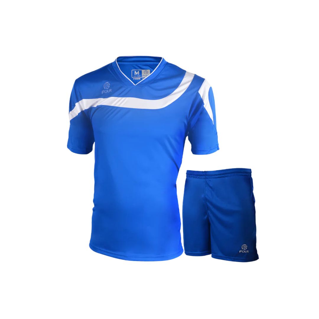 Camiseta de Futbol y Short - Azul Blanco - Four Bolton - Talla M