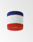 Muñequera de Tenis Tricolor - Blanco Azul Rojo