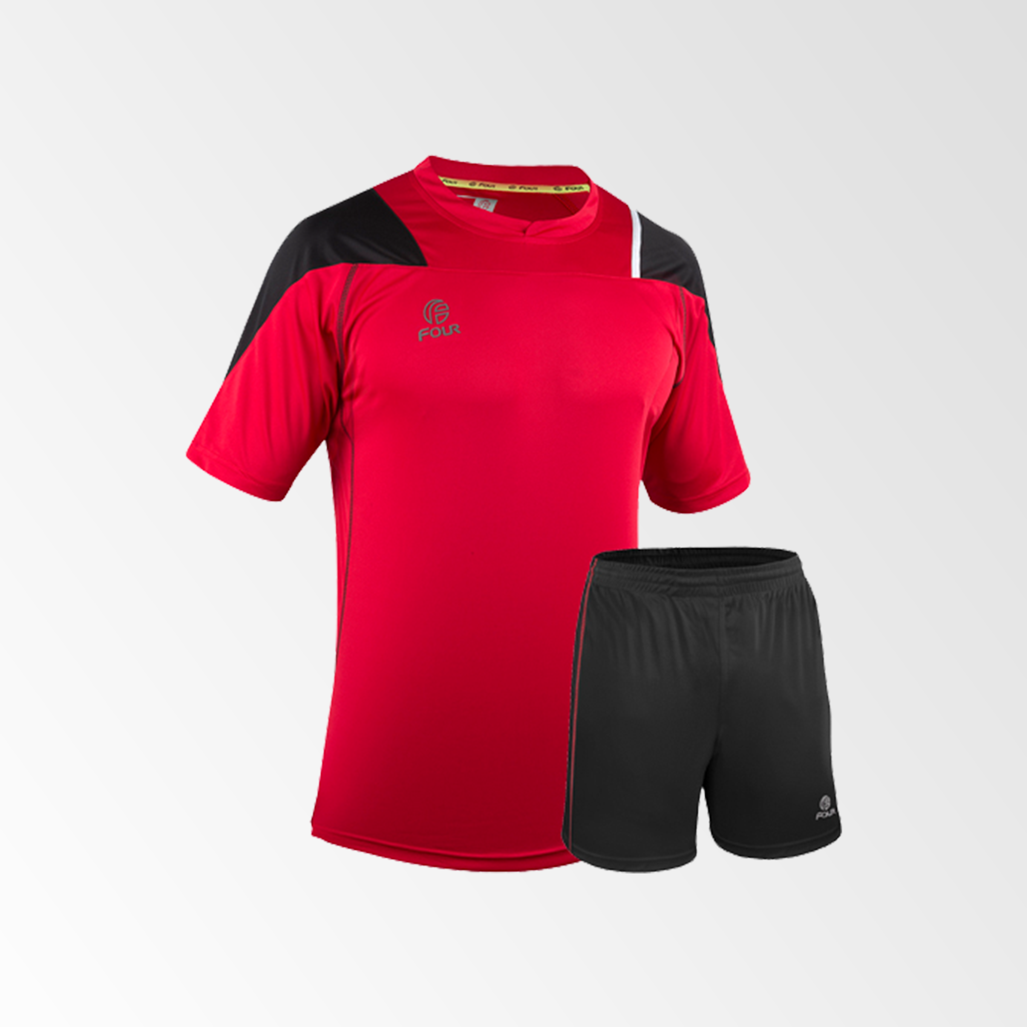 Camisetas de futbol rojo con negro shop