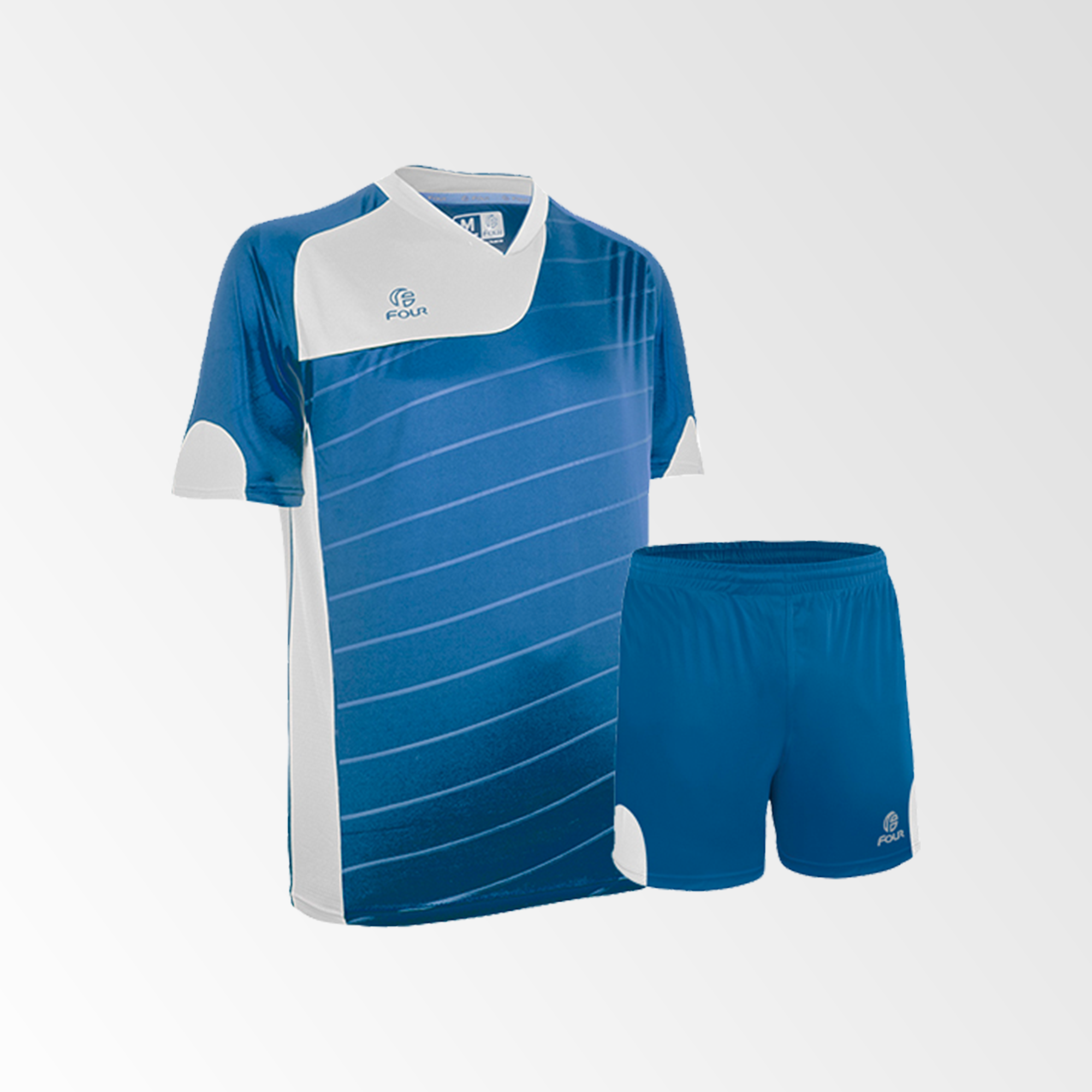 Camiseta de Futbol y Short Modelo Torino Azul Blanco – Tienda Four