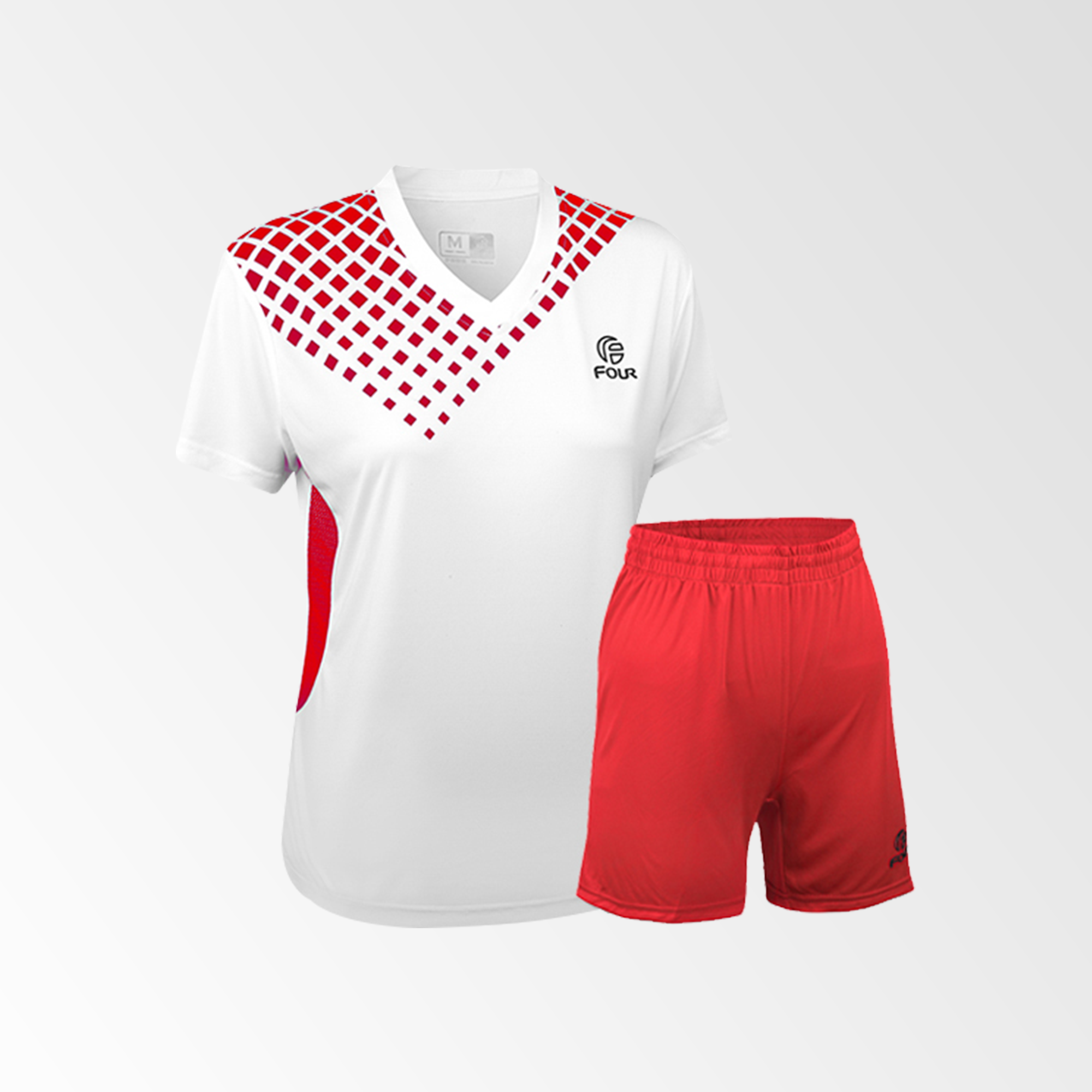 Camiseta de Futbol Mujer y Short Blanco Rojo Four Verona