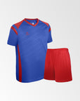 camiseta de futbol azul rojo