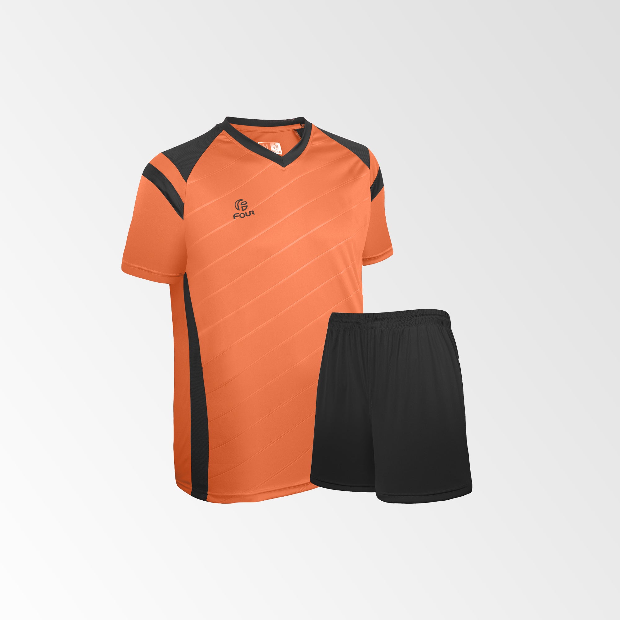 camiseta de futbol naranjo negro