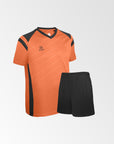 camiseta de futbol naranjo negro