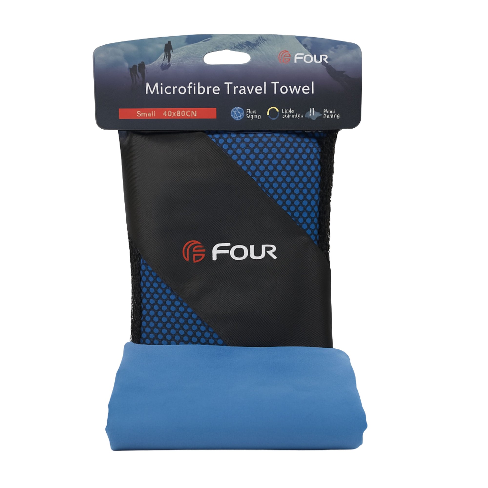 Toalla Microfibra Suede 40x80cm - Secado Rápido - Four