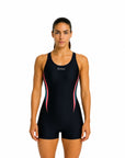 Traje de Baño Mujer Natación Boxer - Four Negro Rosa