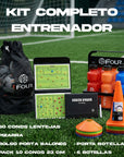 Pack Entrenador Fútbol Completo – Pizarra + Botellas + Conos + Bolso | Four
