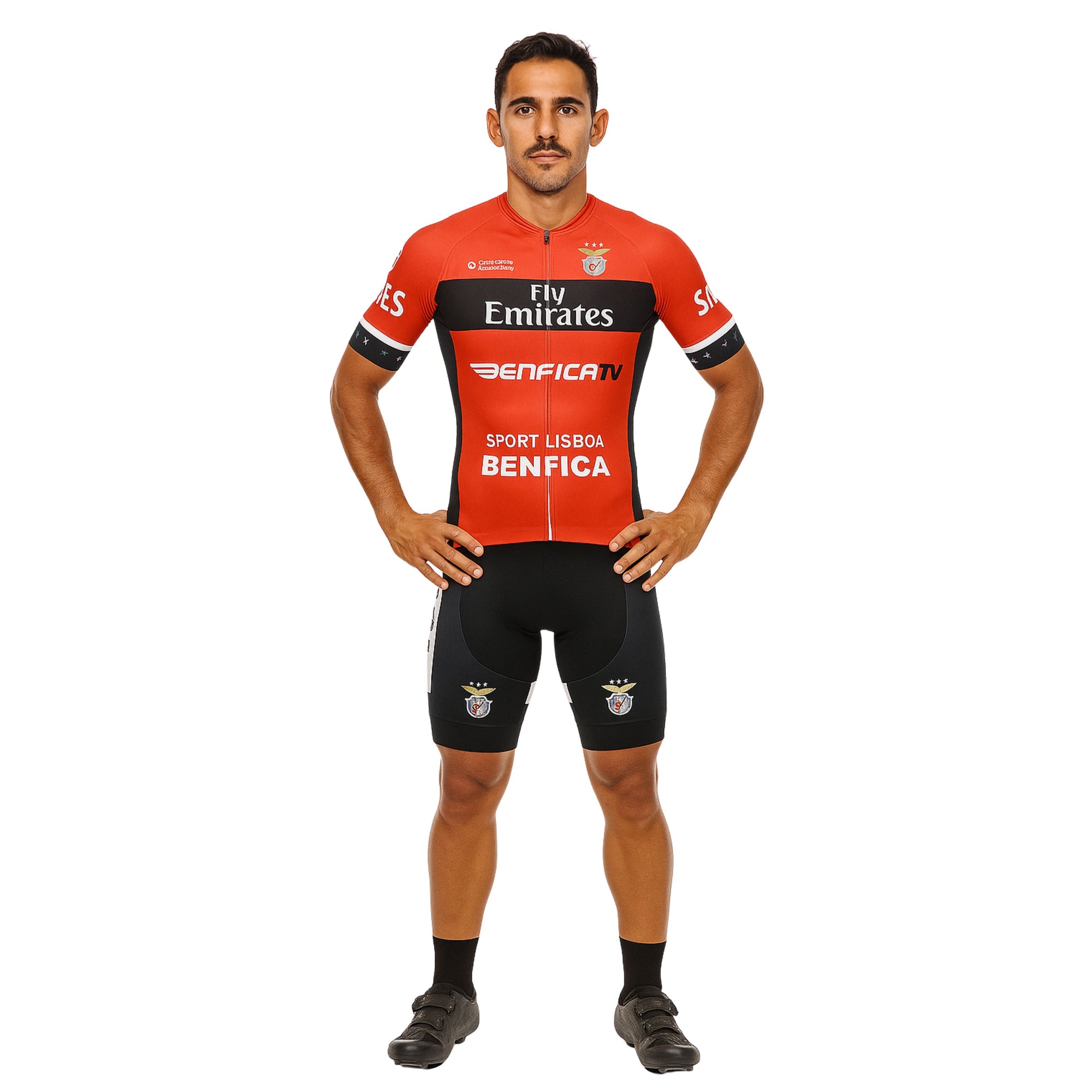 Traje de Ciclismo Manga Corta Profesional - Benfica Rojo Negro