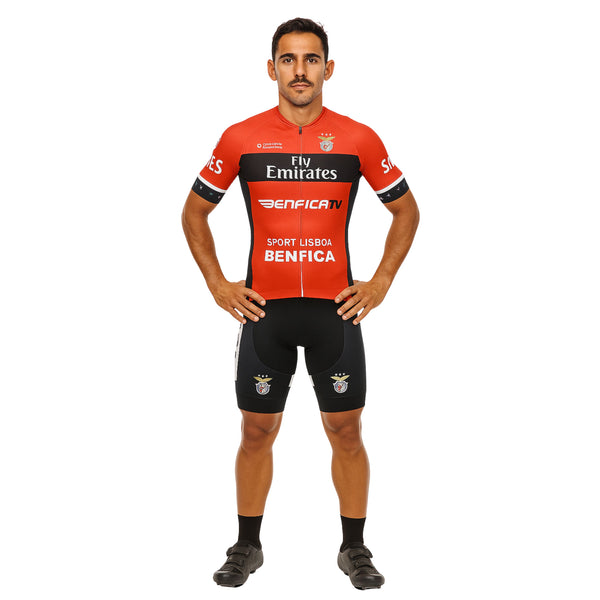 Traje de Ciclismo Benfica Rojo y Negro Manga Corta