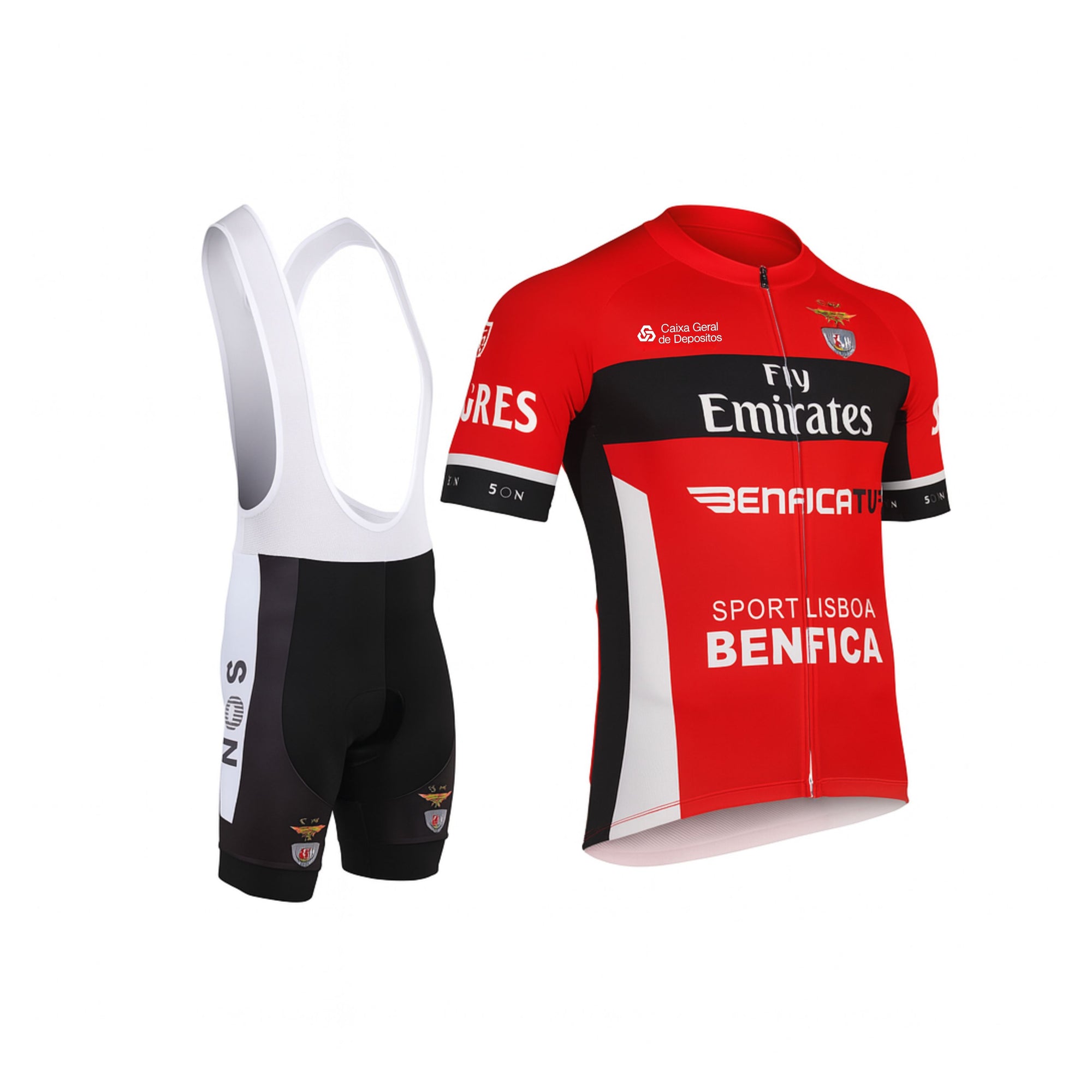 Traje de Ciclismo Manga Corta Profesional - Benfica Rojo Negro