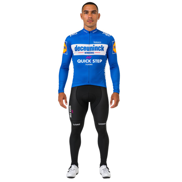 Traje de Ciclismo Manga Larga - Quick Step Azul Negro