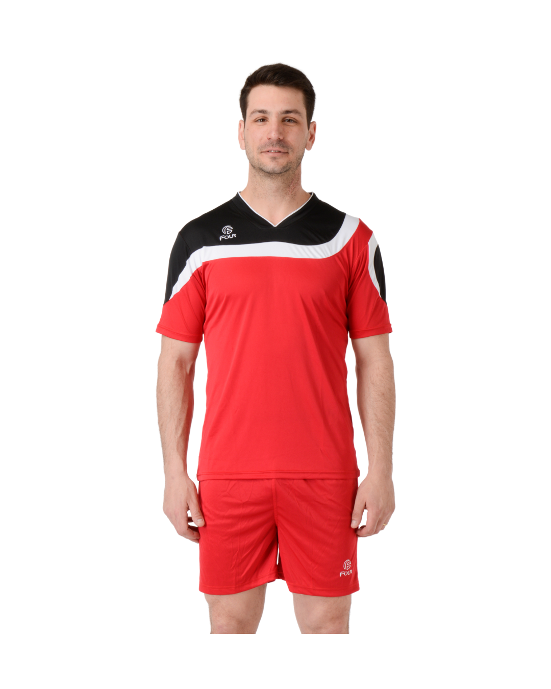 Camiseta de Futbol y Short - Set Bolton Rojo/Blanco/Negro (Talla M)