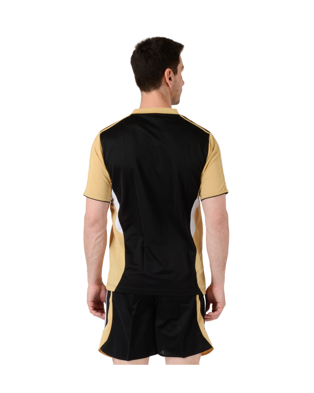 Camiseta de Futbol y Short - Set Genova Negro/Dorado (Talla M)