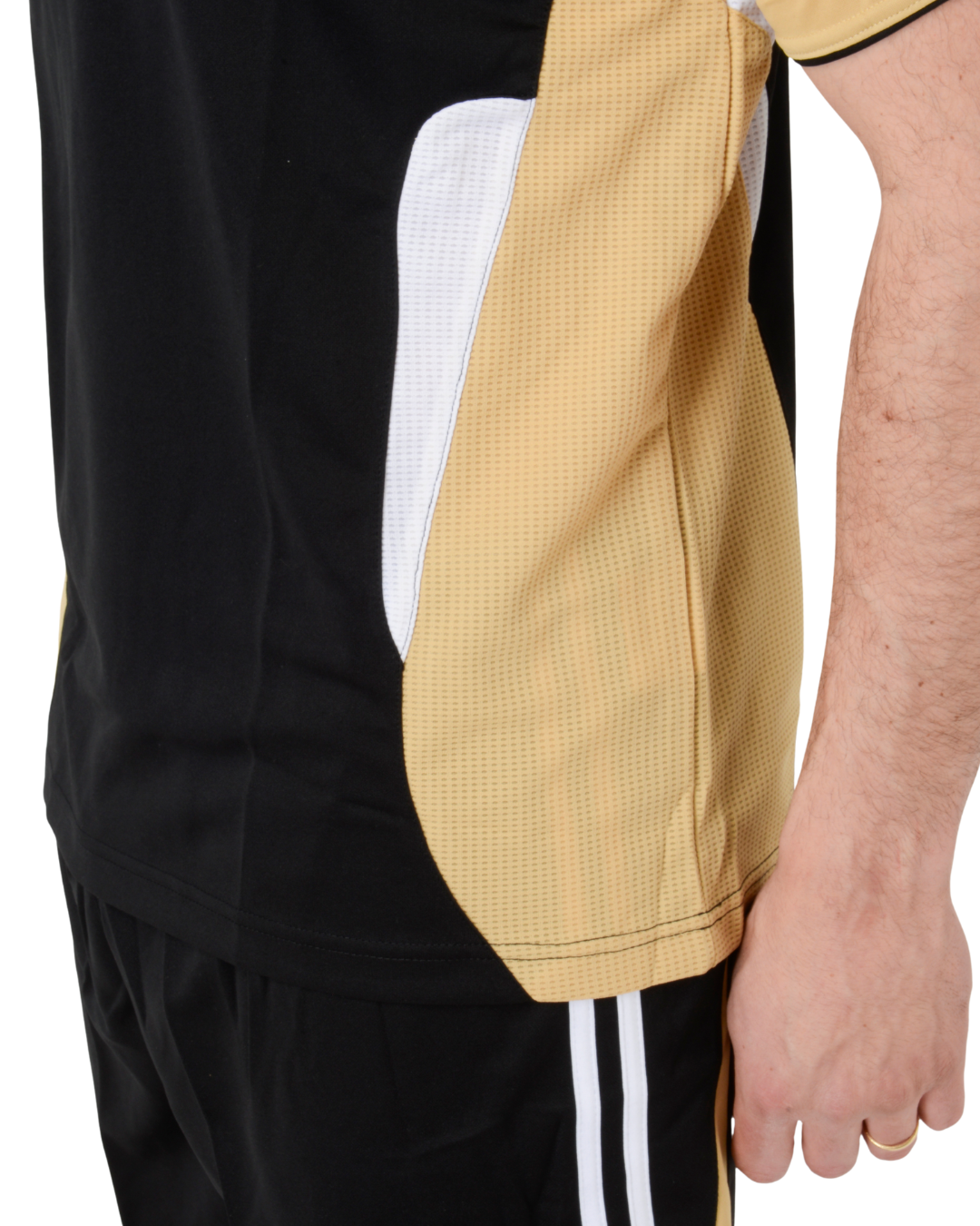 Camiseta de Futbol y Short - Set Genova Negro/Dorado (Talla M)