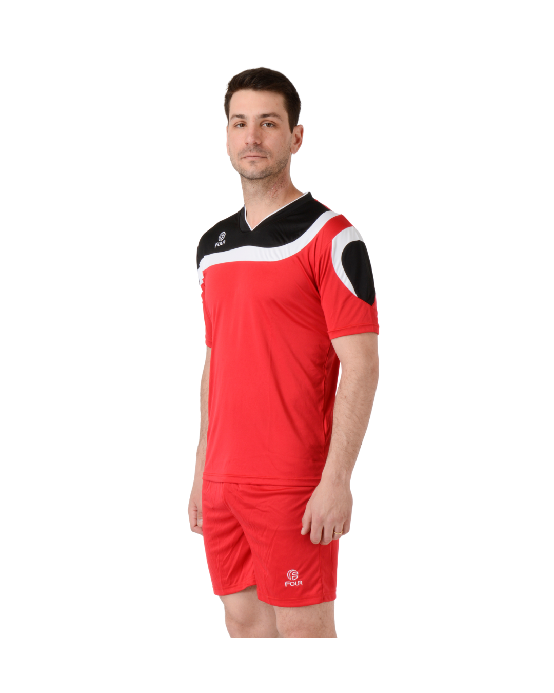 Camiseta de Futbol y Short - Set Bolton Rojo/Blanco/Negro (Talla M)