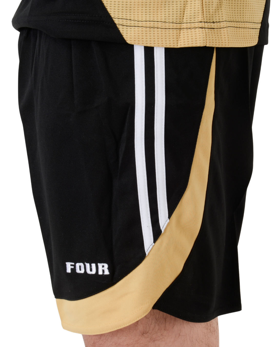 Camiseta de Futbol y Short - Set Genova Negro/Dorado (Talla M)