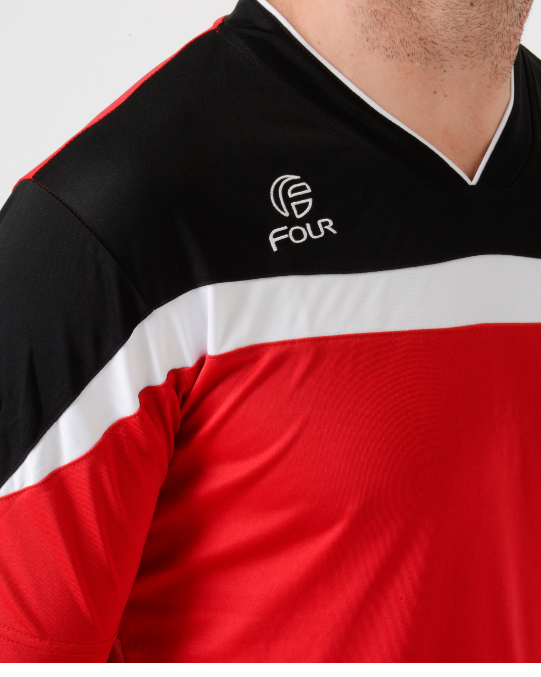 Camiseta de Futbol y Short - Set Bolton Rojo/Blanco/Negro (Talla M)