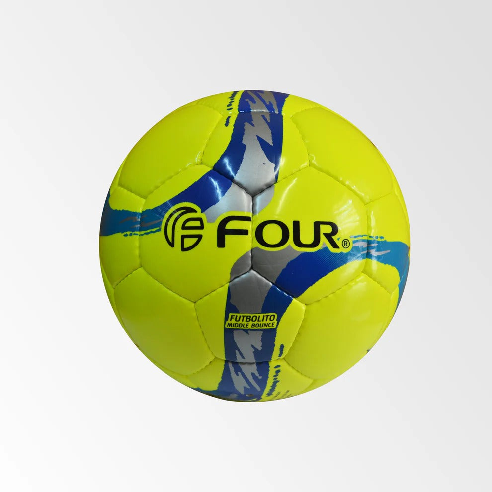 Pelota futbol 7 o fuitbolito color amarillo fluor de bote medio